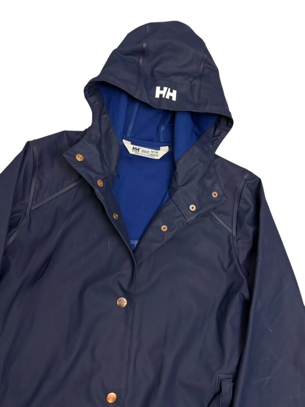 HELLY HANSEN Waterproof Rain Coat Blue Gorpcore Hood Jacket Womens Medium - Picture 3 of 8